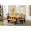 Boraam Shaker Wood Dining Bench in Black and Oak