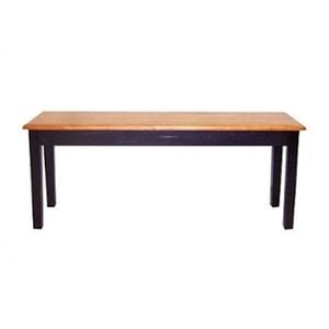 Wood Dining Bench in Black and Oak