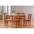 Boraam Wood 6 Piece Shaker Dining Set in Black and Oak Finish