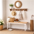 Boraam Farmhouse Wood Dining Bench in Cream and Natural