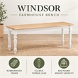 Boraam Farmhouse Wood Dining Bench in Cream and Natural