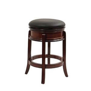 Boraam Wood Magellan Swivel Backless Counter Stool - Brandy Brown Finish