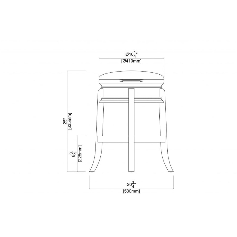 Boraam Wood Magellan Swivel Backless Counter Stool - Brandy Brown Finish