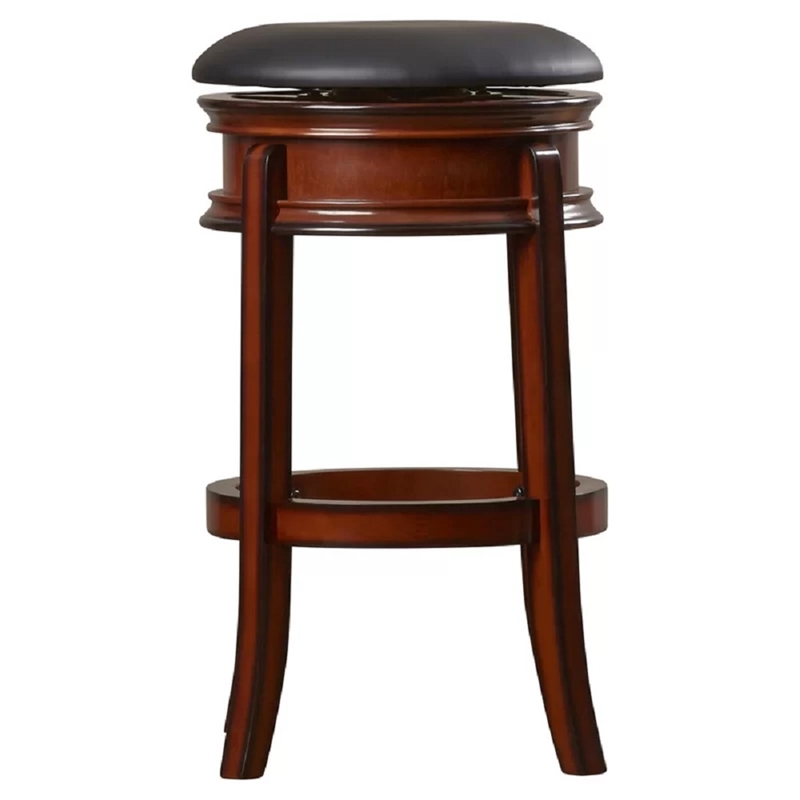 Boraam Wood Magellan Bar Height Swivel Stool in Brandy Brown Finish