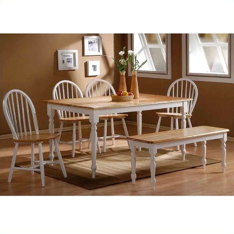 Farmhouse table with white chairs hot sale