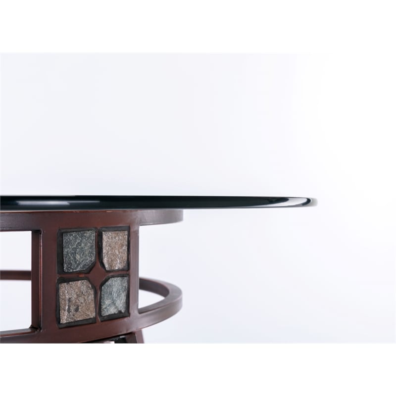 Boraam Beau Round Counter Height Pub Table in Brown Finish
