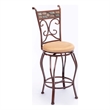 Boraam Beau Metal & Fabric Swivel Bar Stool in Brown/Beige
