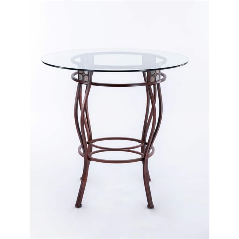 Boraam Metal Beau Counter Height 3 Piece Pub Set Brown Finish