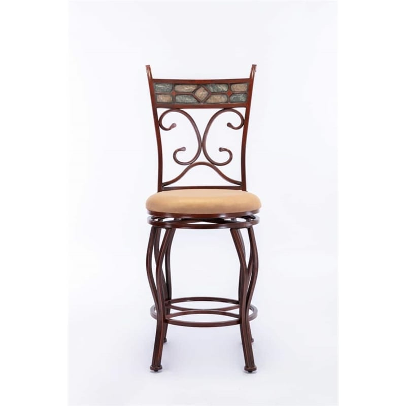 Boraam Metal Beau Counter Height 3 Piece Pub Set Brown Finish