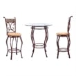 Boraam Metal Beau Bar Height 3 Piece Pub Set Brown Finish