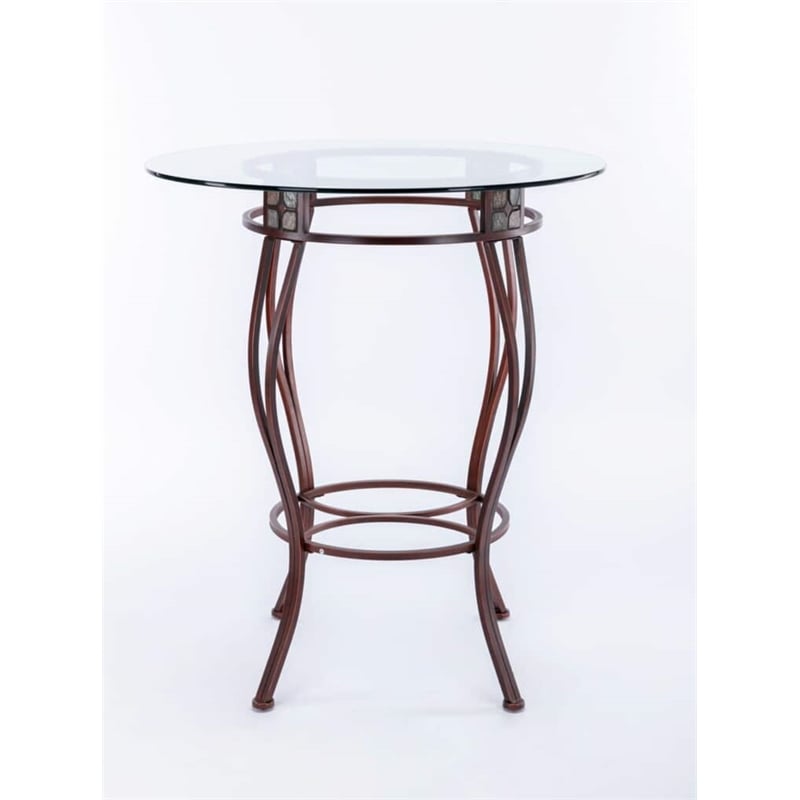 Boraam Metal Beau Bar Height 3 Piece Pub Set Brown Finish