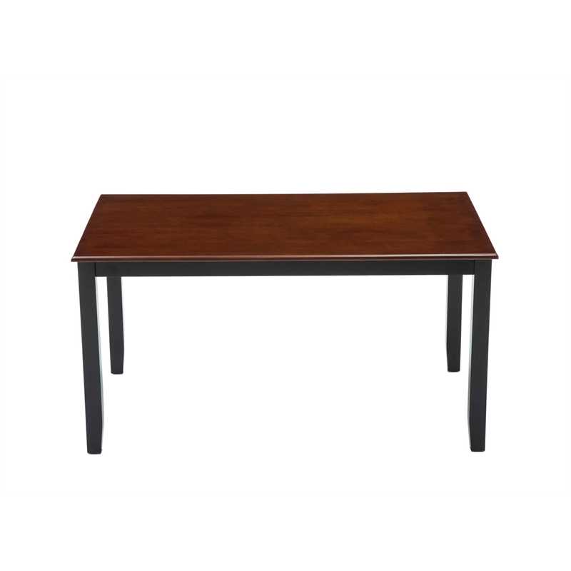 Boraam Wood Bloomington Dining Table in Black/Cherry Finish
