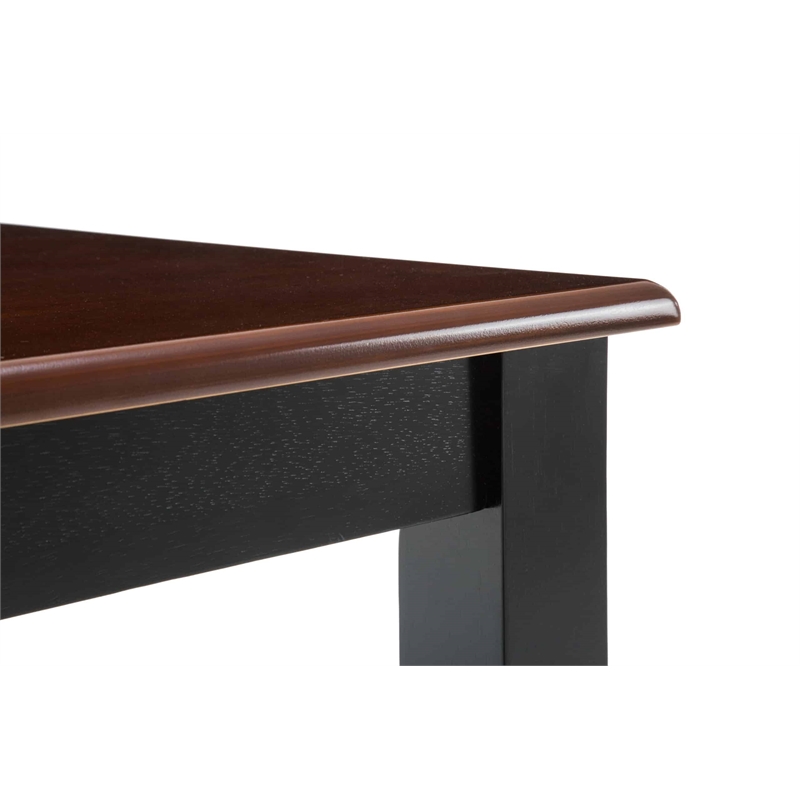 Boraam Wood Bloomington Dining Table in Black/Cherry Finish