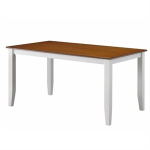 boraam bloomington dining table in white/honey oak