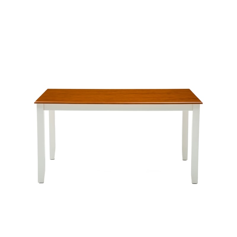 Boraam Wood Bloomington Dining Table in Cream/Honey Oak Finish