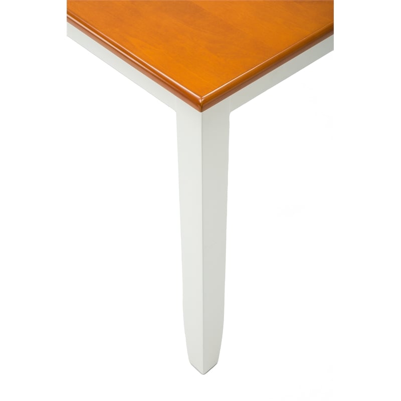 Boraam Wood Bloomington Dining Table in Cream/Honey Oak Finish