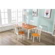 Boraam Wood Bloomington Dining Table in Cream/Honey Oak Finish
