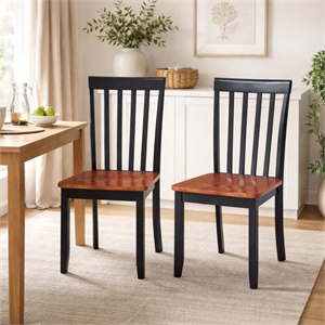 Boraam Bloomington Dining Chair in Black/Cherry (Set of 2)