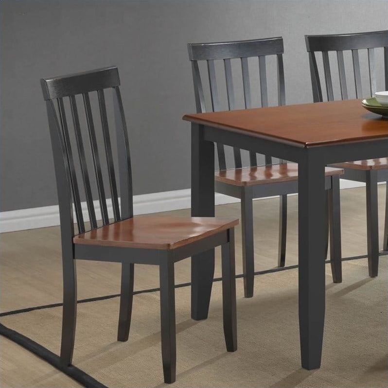 Boraam Bloomington Dining Chair in Black/Cherry (Set of 2) 21031