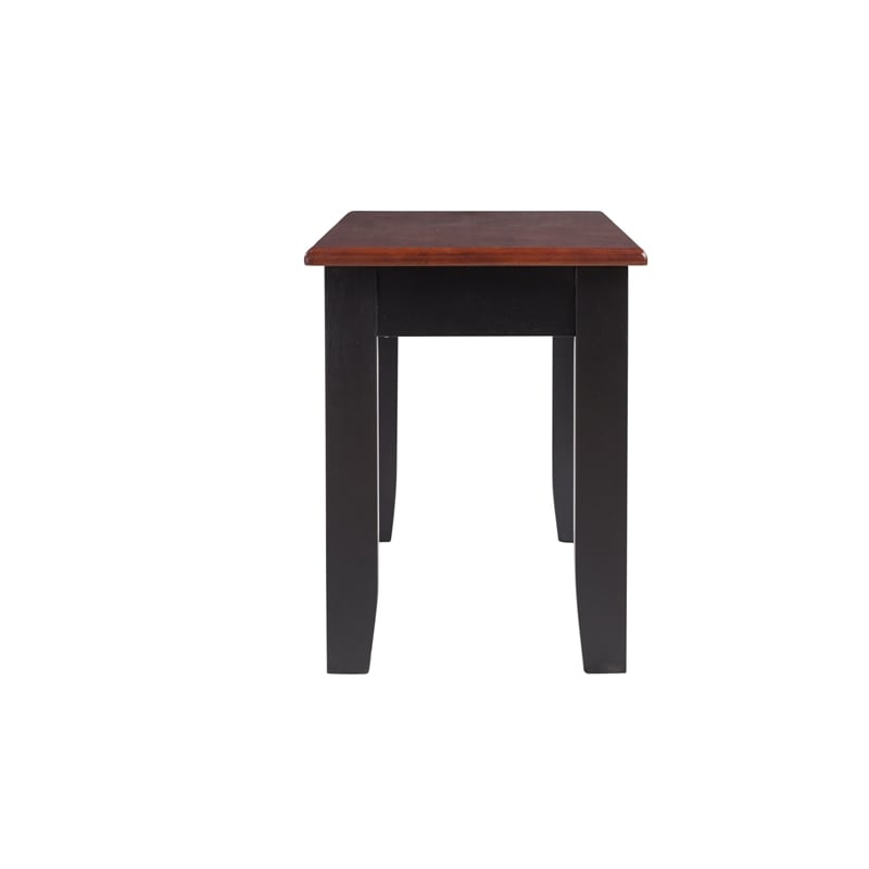 Boraam Wood Bloomington Backless Bench in Black/Cherry Finish