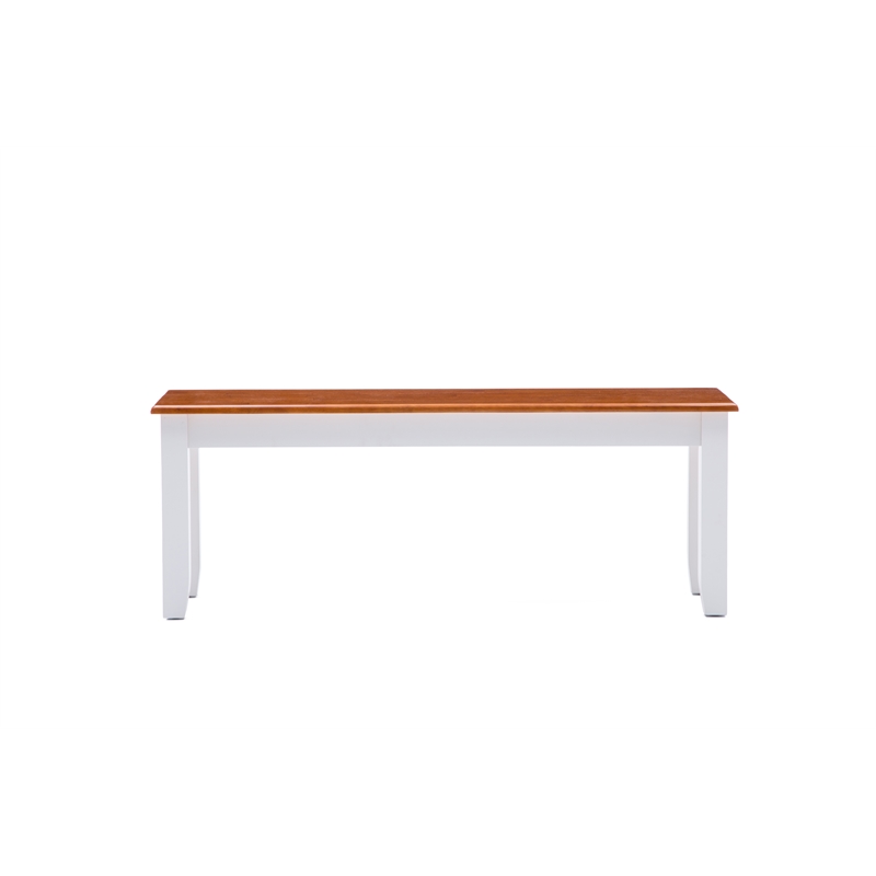 Boraam Bloomington Bench in Cream/Honey Oak