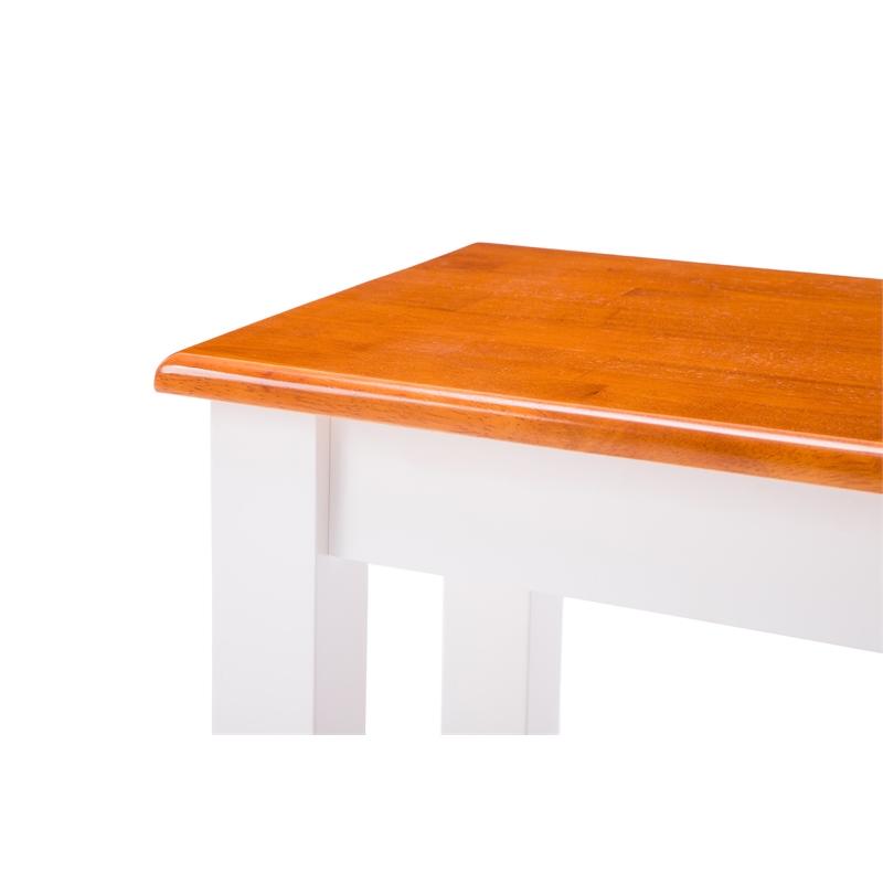 Boraam Bloomington Bench in Cream/Honey Oak