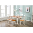 Boraam Bloomington Bench in Cream/Honey Oak