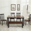 Boraam Wood Bloomington 6 Piece Dining Set in Black/Cherry Finish