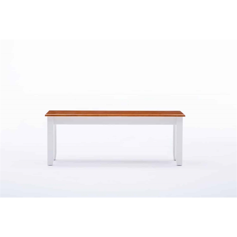 Boraam Wood Bloomington 6 Piece Dining Set in Cream/Honey Oak Finish