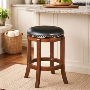 Boraam Wood Cordova 24.5&quot Backless Swivel Bar Stool in Cappuccino finish