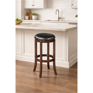 Boraam Wood Cordova 29.75&quot Swivel Bar Stool in Cappuccino Finish