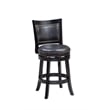 Boraam Bristol Wood Counter Height Swivel Counter Stool in Black Finish