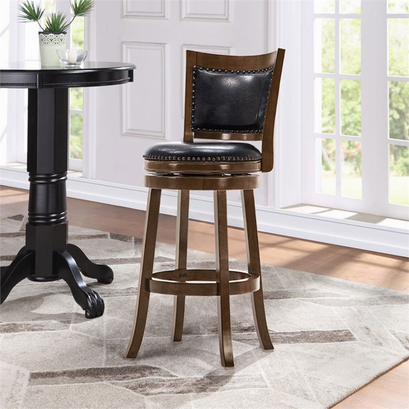 Boraam Bristol Bar Height Swivel Bar Stool in Cappuccino