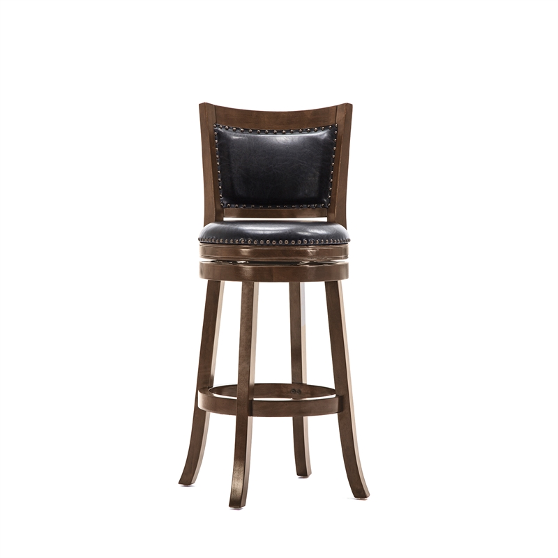 Boraam Bristol Bar Height Swivel Bar Stool in Cappuccino