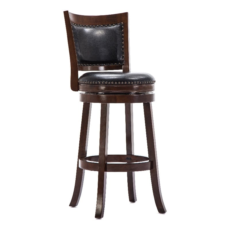 Boraam Bristol Bar Height Swivel Bar Stool in Cherry