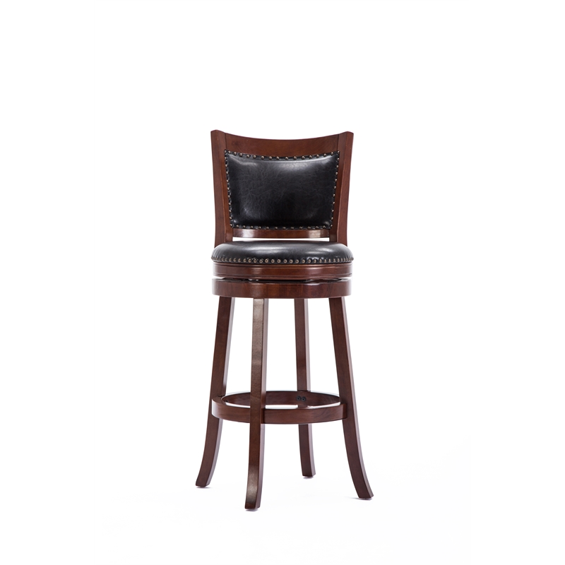 Boraam Bristol Bar Height Swivel Bar Stool in Cherry