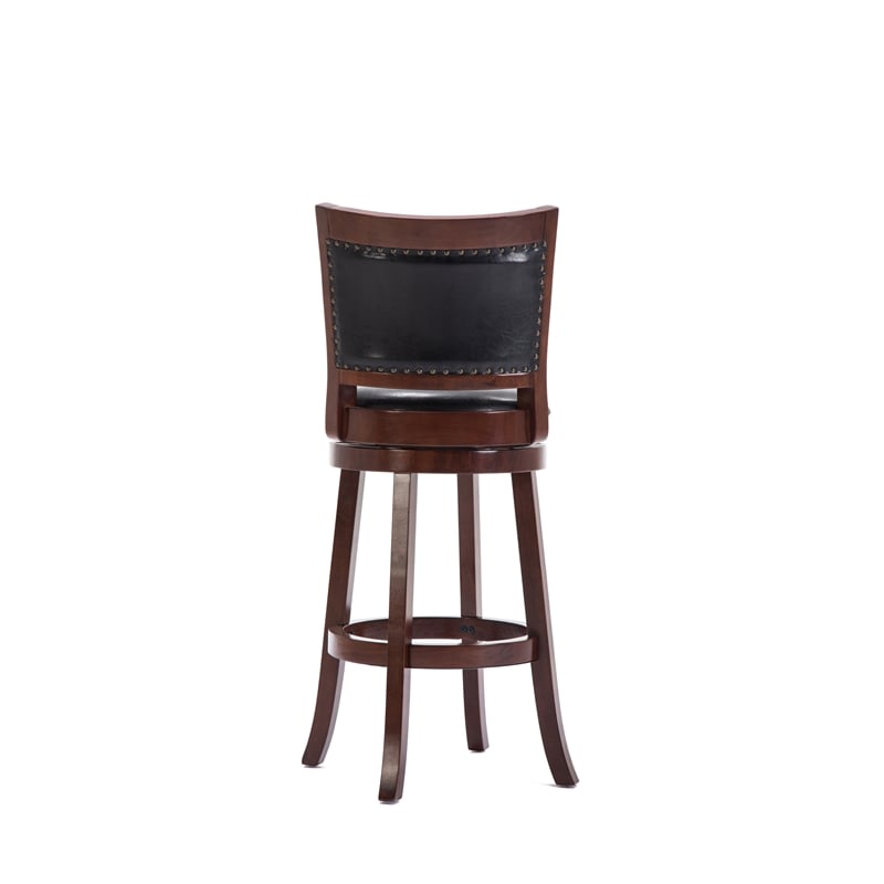 Boraam Bristol Bar Height Swivel Bar Stool in Cherry