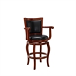 Boraam Wood Jones Bar Height Swivel Bar Stool in Cherry Finish