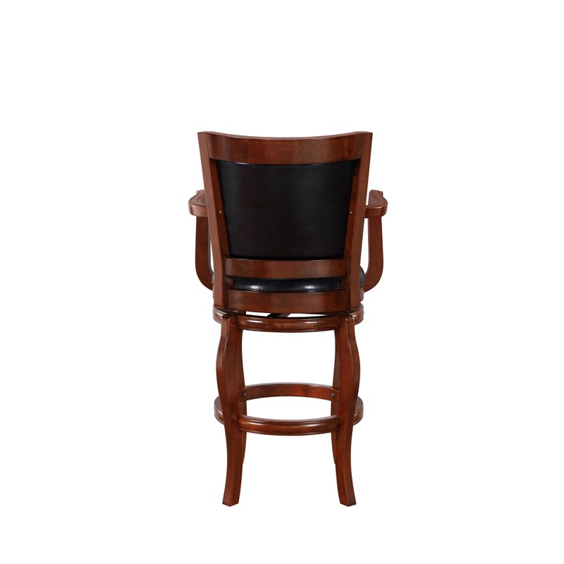 Boraam Wood Jones Bar Height Swivel Bar Stool in Cherry Finish