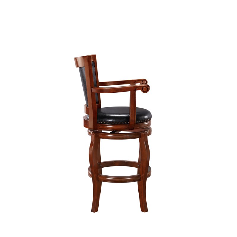 Boraam Wood Jones Bar Height Swivel Bar Stool in Cherry Finish