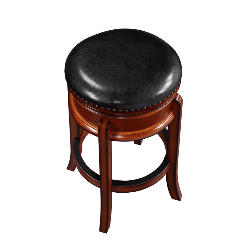 Boraam Wood Bar Height Hamilton Swivel Stool in Brandy Brown Finish