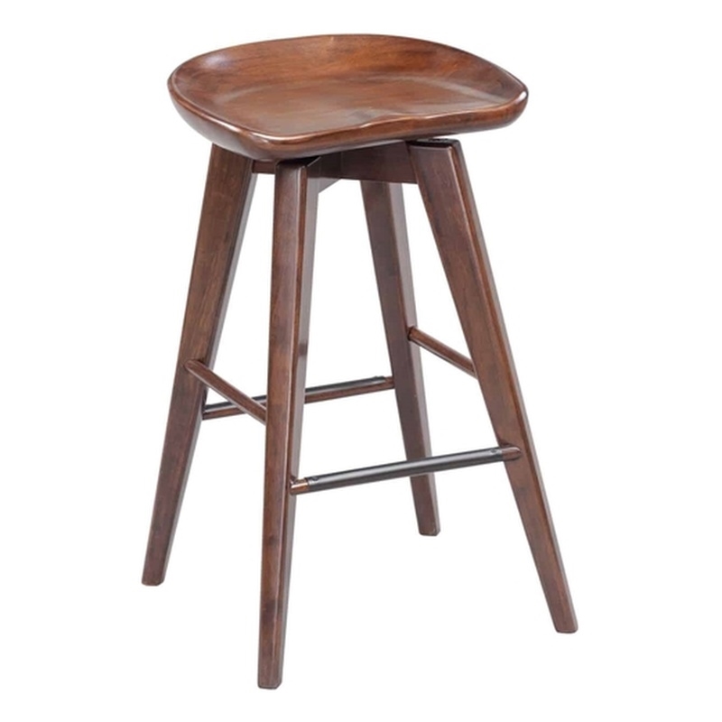 Boraam Wood Bali Counter Height Swivel Counter Stool in Cappuccino Finish