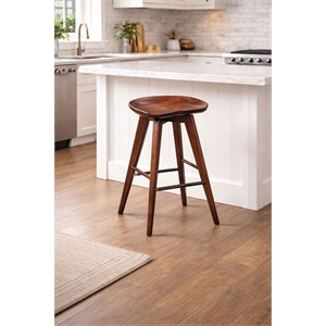 Boraam Wood Bali Counter Height Swivel Counter Stool in Cappuccino Finish