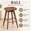 Boraam Wood Bali Counter Height Swivel Counter Stool in Cappuccino Finish