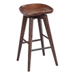 Boraam Wood Bali Bar Height Swivel Bar Stool in Cappuccino Finish