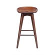 Boraam Wood Bali Bar Height Swivel Bar Stool in Cappuccino Finish