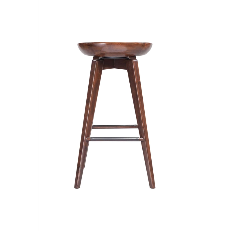 Boraam Wood Bali Bar Height Swivel Bar Stool in Cappuccino Finish