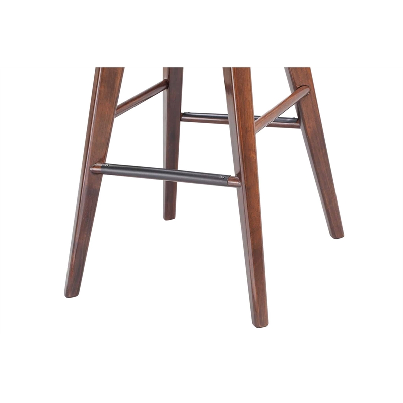 Boraam Wood Bali Bar Height Swivel Bar Stool in Cappuccino Finish