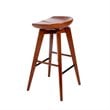 Boraam Wood Bali Bar Height Swivel Bar Stool in Walnut Finish