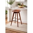 Boraam Wood Bali Bar Height Swivel Bar Stool in Walnut Finish